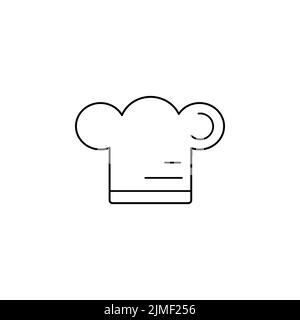 Icône de la ligne de chapeau des chefs. Simple noir contour cuisine chef casquette vecteur isolé. Logo du restaurant du chef accessoire. Cuisine et cuisine en toile Illustration de Vecteur