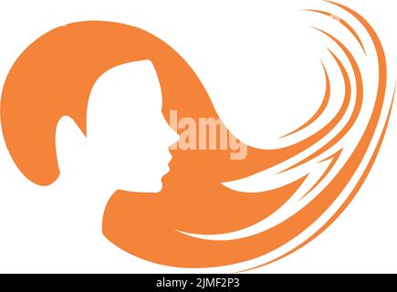girl with a red hair logo vector illustration Illustration de Vecteur