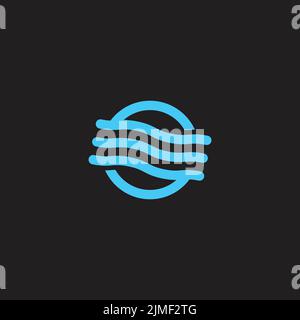 lettre s bleu ligne ondulée simple logo vecteur Illustration de Vecteur
