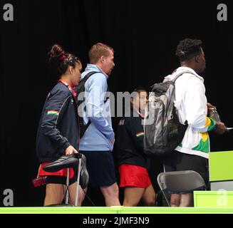 Birmingham, Royaume-Uni, 5th août 2022: Jeux de richesse communs : tennis de table: Manika Bathra Seshadri SUKUMAR crédit: Seshadri SUKUMAR/Alamy Live News Banque D'Images