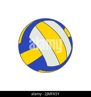 Ballon de volley de sport icône vectorielle colorée sur fond blanc. Illustration vectorielle Illustration de Vecteur