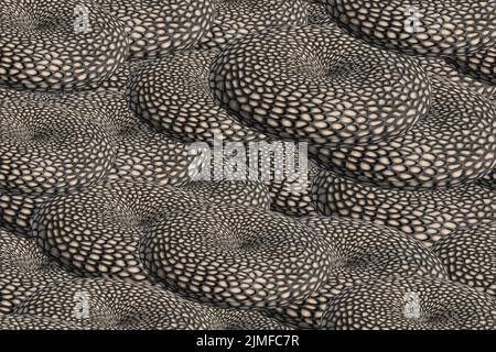 Résumé Snake Skin Ring Seamless Pattern, 3D Illustration Banque D'Images
