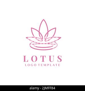 Logo Lotus Flower inspiré du design de style art Illustration de Vecteur