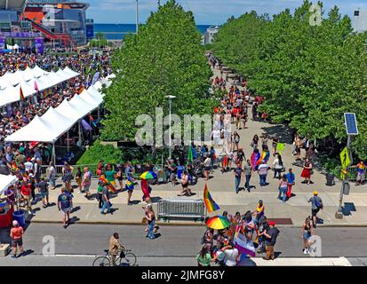 Fierté de l'événement CLE sur 4 juin 2022, a attiré environ 30 000 personnes pour l'événement annuel en plein air dans le centre-ville, Cleveland, Ohio, États-Unis. Banque D'Images