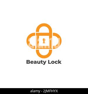fleur symbole serrure de beauté logo vecteur Illustration de Vecteur