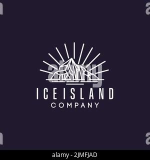 Iceberg Ice Island et Sea for Adventure logo inspiration Illustration de Vecteur