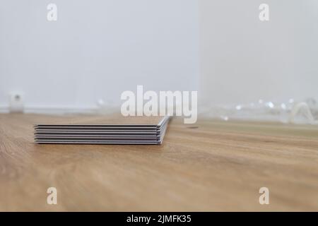 Cliquez sur plancher en vinyle pour vous installer dans le salon d'un appartement Banque D'Images