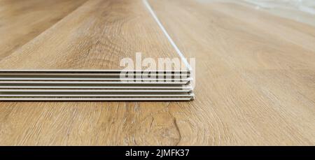 Cliquez sur plancher en vinyle pour vous installer dans le salon d'un appartement Banque D'Images