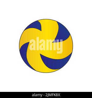 Ballon de volley de sport icône colorée sur fond blanc. Illustration vectorielle Illustration de Vecteur