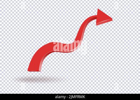Flèche verte courbe abstraite. Diagrammes de concept créatifs des mouvements du marché, infographies. Flèche de courbe verte de tendance sur transparent. Informations sur les actions boursières imp Illustration de Vecteur