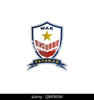 Emblème militaire de rang d'ancien combattant et vecteur de conception du logo Star Illustration de Vecteur