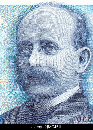 Kristian Birkeland, portrait de l'argent norvégien Banque D'Images