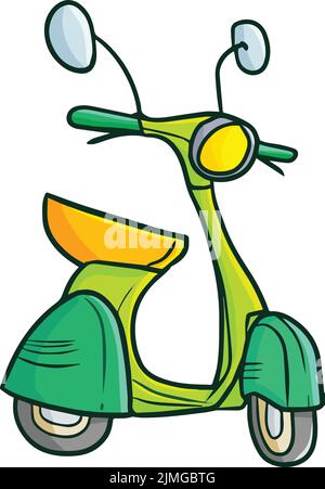Illustration vectorielle d'une moto verte isolée sur un fond blanc Illustration de Vecteur