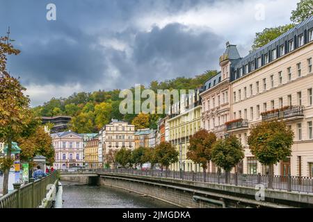 Rivière Tepla à Karlovy Vary, république tchèque Banque D'Images
