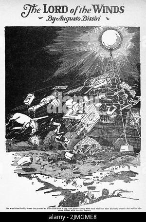 Le Seigneur des vents, par Augusto Bissiri. Illustration de Amazing Stories, décembre 1926. Banque D'Images