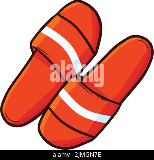 Illustration vectorielle de jolis chaussons rouges isolés sur un fond blanc Illustration de Vecteur