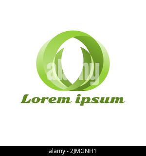 illustration vectorielle organique avec logo en forme de feuille circulaire Illustration de Vecteur