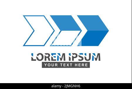 Flèche abstraite. Modèle de conception vectoriel pour les logos et les idées créatives. Style plat Illustration de Vecteur