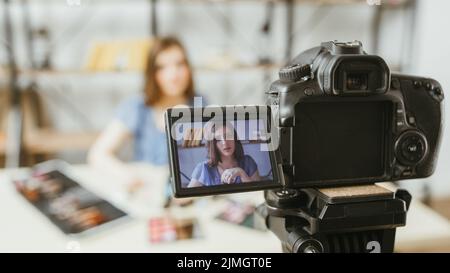 beauté mode vlog affaires femme appareil photo numérique Banque D'Images