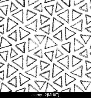 Motif sans couture de triangles noirs vectoriels dessinés à la main Illustration de Vecteur