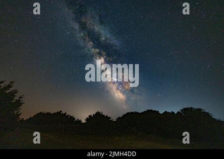 Vue panoramique sur la milkyway au-dessus de l'île de Cres Banque D'Images