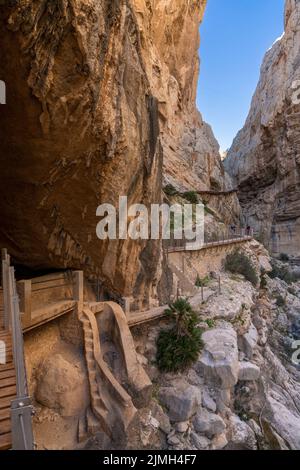 Une vue sur le célèbre et historique Camino del Rey dans le sud de l'Espagne près de Malaga Banque D'Images