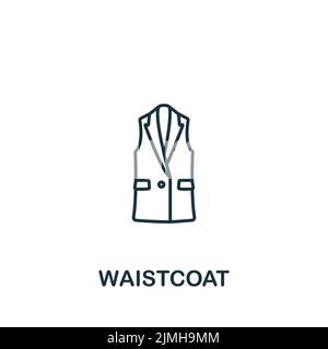 Icône de gilet de costume. Icône de vêtements simples monochrome pour modèles, web design et infographies Illustration de Vecteur