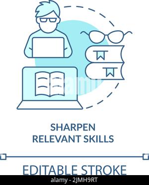 Affûtez les compétences pertinentes icône du concept turquoise Illustration de Vecteur