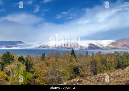 Paysage du monastère de Sevanavank, Arménie Banque D'Images