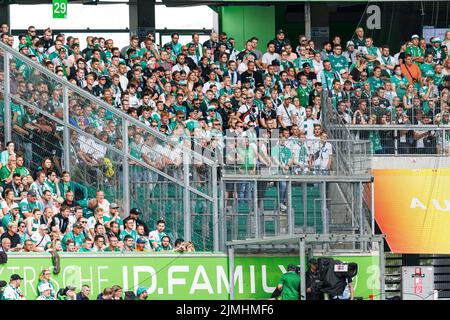 Wolfsburg, Allemagne. 06th août 2022. Firo : 06.08.2022, football, 1st ligue, 1st Bundesliga, Saison 2022/2023, VfL Wolfsburg - SV Werder Bremen ont été arrêtés. Credit: dpa/Alay Live News Banque D'Images