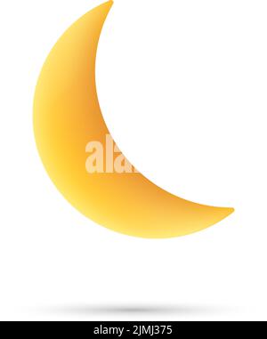 Demi-mois et étoiles jaunes. Design réaliste à 3D symboles. Illustration du croissant vectoriel Illustration de Vecteur