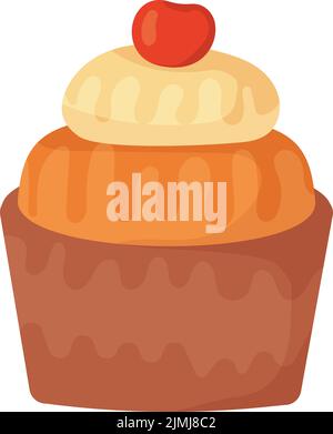 Gâteau de citrouille d'automne. Concept de cuisine maison. Illustration vectorielle de stock isolée sur fond blanc dans un style de dessin animé plat. Illustration de Vecteur