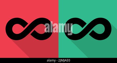 Ensemble d'icône géométrique infini, symbole de tatouage mathématique, illustration vectorielle de forme abstraite sans fin signe moderne . Illustration de Vecteur