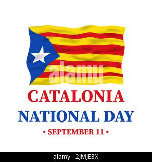 Affiche typographique de la Journée nationale de la Catalogne. Vacances sur 11 septembre. Modèle vectoriel pour bannière, prospectus, cartes de vœux, etc Illustration de Vecteur