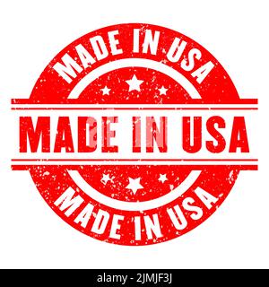 Fabriqué en rouge timbre États-Unis Illustration de Vecteur