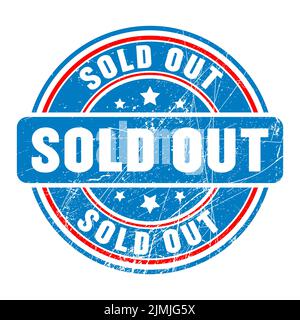 Illustration vectorielle en tampon en caoutchouc vendue sur fond blanc. Tampon en caoutchouc vendu. Empreinte vendue. Timbre rouge vendu. Illustration de Vecteur