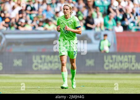 Wolfsburg, Allemagne. 06th août 2022. Firo : 08/06/2022, football, 1st ligue, 1st Bundesliga, Saison 2022/2023, VfL Wolfsburg - SV Werder Bremen Sebastiaan Bornauw (VfL Wolfsburg) chiffre entier, crédit: dpa/Alay Live News Banque D'Images