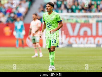 Wolfsburg, Allemagne. 06th août 2022. Firo : 08/06/2022, football, 1st ligue, 1st Bundesliga, Saison 2022/2023, VfL Wolfsburg - SV Werder Bremen Omar Marmoush (VfL Wolfsburg) chiffre entier, crédit: dpa/Alay Live News Banque D'Images