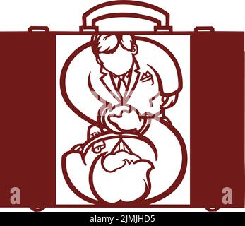 porte-documents pour panneau de dollar homme et femme Illustration de Vecteur