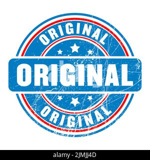 Timbre original vectoriel de couleur bleue et rouge Illustration de Vecteur