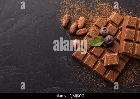 Cacao en poudre recouvert de chocolat Banque D'Images