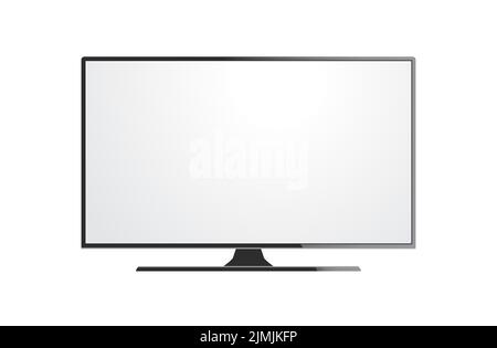 Icône de téléviseur brillant minimum Illustration moniteur TV écran technologie noire Illustration de Vecteur