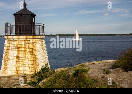 Phare de la colline du château à newport rhode Island Banque D'Images