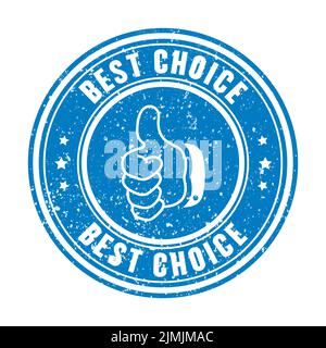 Illustration vectorielle en tampon de pouce de choix isolée sur fond blanc. Illustration de Vecteur