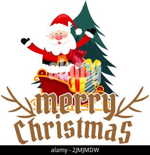 Un joyeux Noël et des cartes postales sur fond blanc Illustration de Vecteur