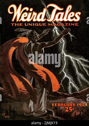 Couverture de Weird Tales, février 1924, Volume 3, Numéro 2. Couverture par R. M. Mally Banque D'Images