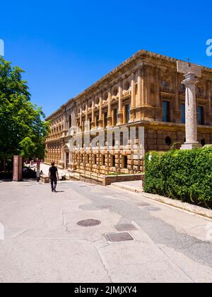 Palais de Charles V Palacio de Carlos sur le terrain de l'Alhambra Banque D'Images