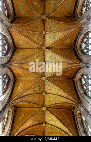 Plafond de la cathédrale, Chester, Cheshire, Angleterre Banque D'Images