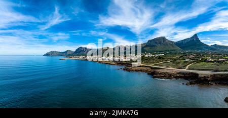 Vue aérienne, Colonia de Sant Pere près de Betlem, région Arta, Majorque, Iles Baléares, Espagne Banque D'Images