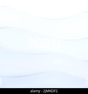 Couches superposées blanches et bleu clair ou lignes courbes et ondulées avec ombres. Arrière-plan moderne, minimaliste et abstrait avec espace de copie. Banque D'Images